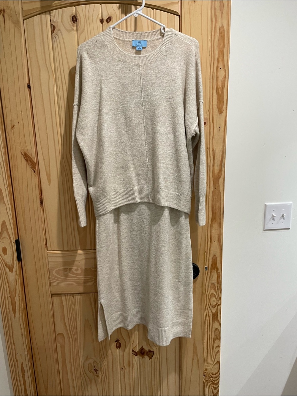 Cream two piece sweater dress